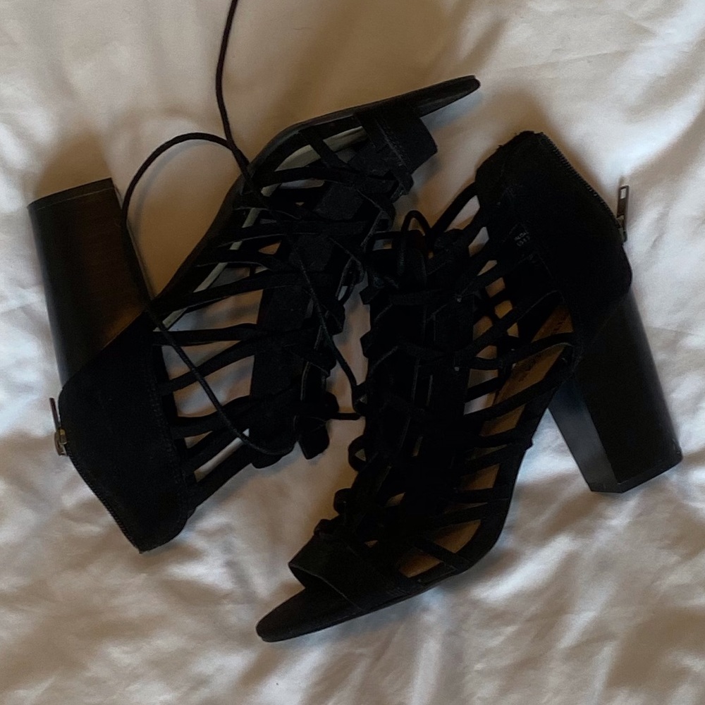 Heeled sandals block heel strappy
